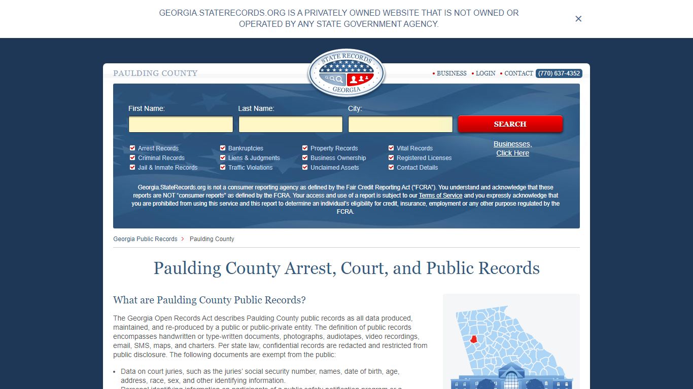 Paulding County Arrest, Court, and Public Records